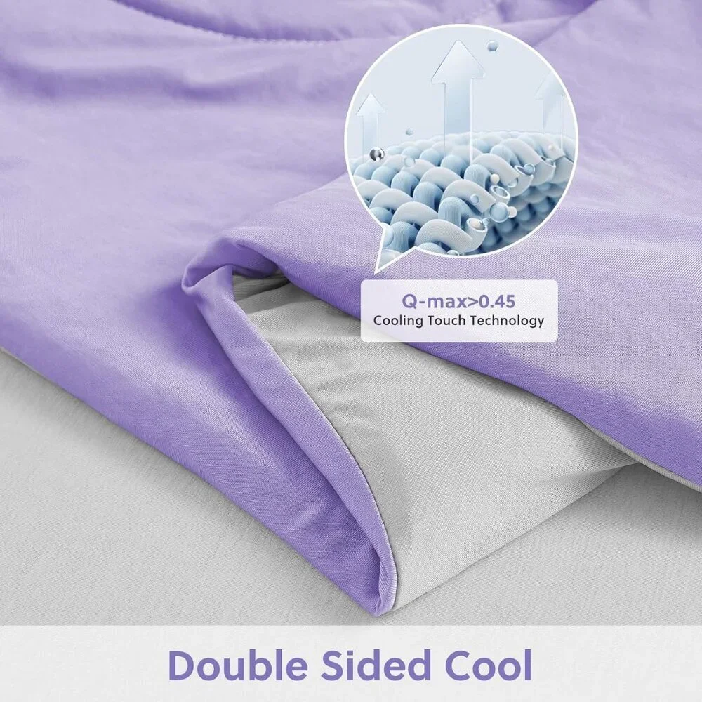 Cooling Comforter King Size, Purple Summer Cooling Blanket